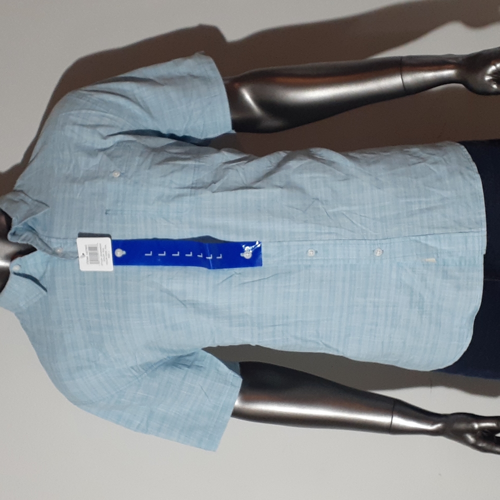 NWT Seapointe Short Sleeve Button Down Shirt - Large - Teal